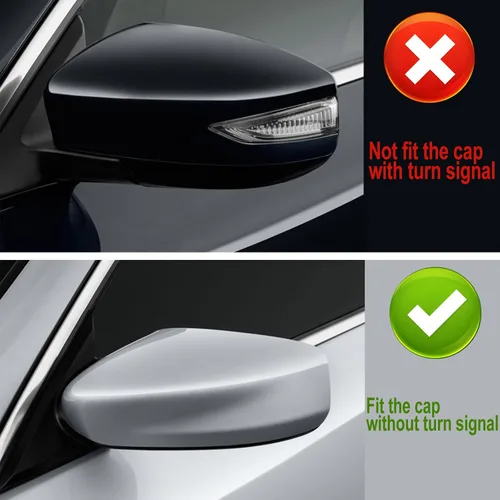 Miniatura 5 de Funda de carcasa para espejo retrovisor lateral con patrón de fibra de carbono Compatible con Nissan Altima 2013-2018 sin luz de señal de giro