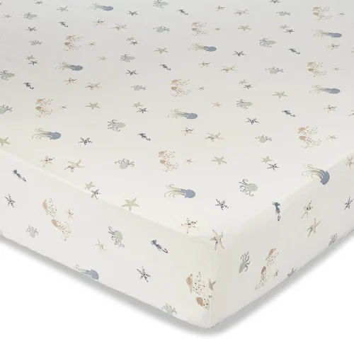 Miniatura 18 de Crane Baby Sábana bajera, sábana bajera ajustable de algodón suave para cunas y guarderías, cobre beige, 28 pulgadas de ancho x 52 pulgadas de alto