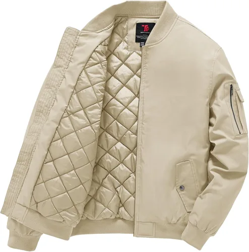 Miniatura 7 de Gopune - Chaqueta bomber para hombre, cortaviento, cálida, resistente al agua, rompevientos, abrigo de invierno, chaquetas acolchadas