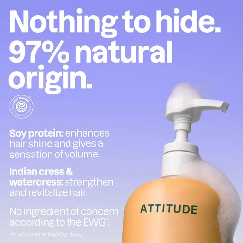 Miniatura 3 de ATTITUDE Volume and Shine Champú para el cabello, verificado por EWG, para cabello fino, ingredientes derivados de forma natural, vegano y a base