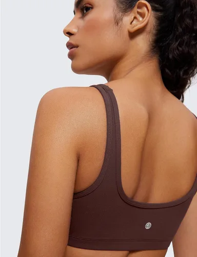 Miniatura 30 de CRZ YOGA Butterluxe - Mini brasier para mujer, cuello redondo, de bajo impacto, inalámbrico, deportivo, yoga, acolchado, para entrenamiento