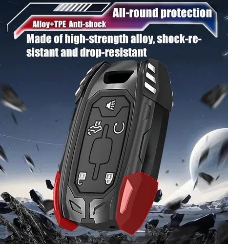 Miniatura 4 de Egreat Funda para llavero de aleación de zinc para GMC Sierra, Chevy Silverado 1500 2500HD 3500HD 2023 2022 2021 2020 2019, funda para llavero