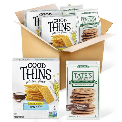 Miniatura 20 de GOOD THINS Snacks de arroz y queso con parmesano y ajo, galletas sin gluten, galletas a granel, 6 cajas de 3.5 onzas