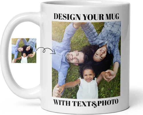 Taza de café personalizada para mamá con diseño de logotipo de foto/texto, tazas personalizadas, 11 onzas, impresión de doble cara, taza de café