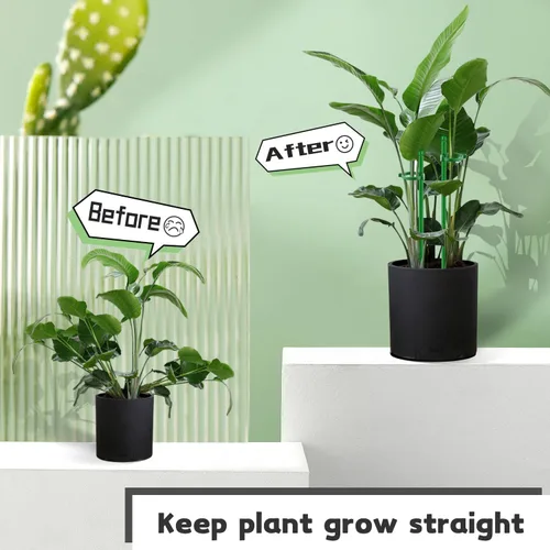 Miniatura 7 de Estacas para Plantas de 17 Pulgadas y 11 Pulgadas SupKing Soporte para Plantas de Longitud Ajustable 16 Piezas Palo de Orquídea con Clips para Verde
