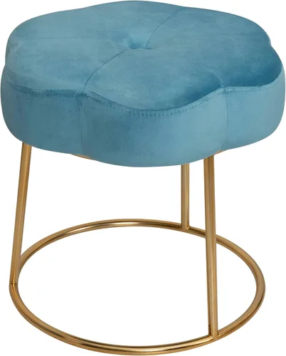 Miniatura 14 de Linon Talulah - Taburete decorativo y tocador azul claro y dorado
