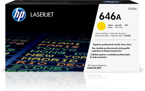 HP Cartucho de tóner amarillo 646A | Funciona con HP Color LaserJet Enterprise CM4540 MFP Series | CF032A