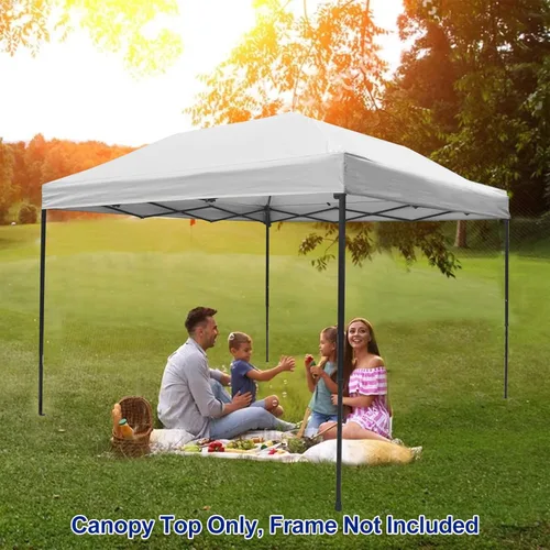 Miniatura 6 de Joramoy Toldo de repuesto de 8 x 8 pulgadas, cubierta impermeable para tienda de campaña desplegable con cuerdas resistentes al viento para marco