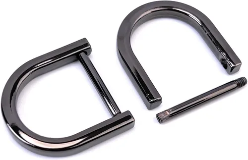 Miniatura 18 de 4 anillos en D resistentes con grillete de 1-1/2 pulgadas, oro antiguo, en forma de U, repuesto para bolso, llavero, collar de perro