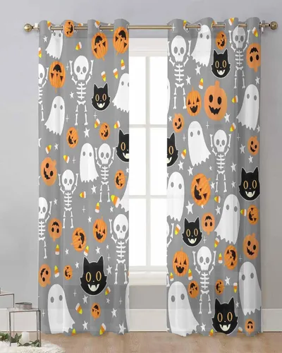 Miniatura 14 de Cortinas traslúcidas históricas africanas de 39 pulgadas de largo, juego de 2 paneles de cortinas para cocina, dormitorio, sala de estar, puerta
