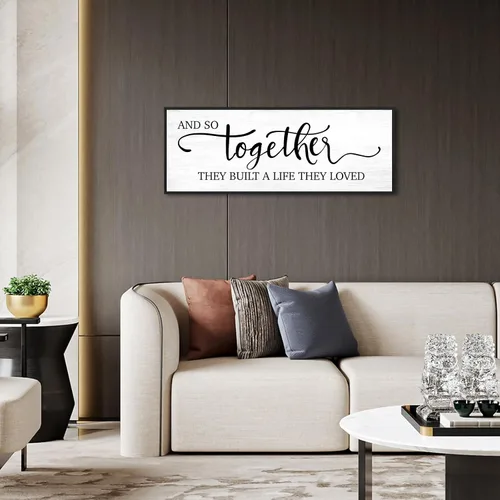Miniatura 2 de Letrero de pared «And So Together They Built A Life They Loved»: Arte de pared de dormitorio principal de estilo rústico, letrero de dormitorio