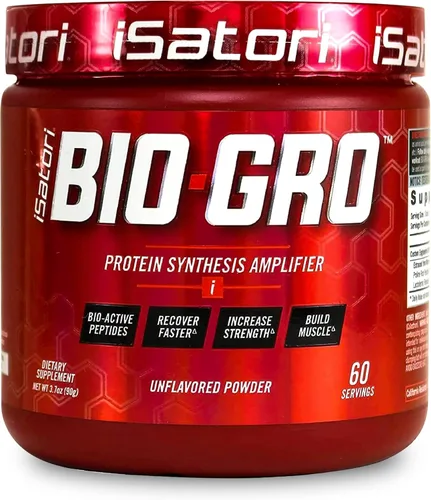 iSatori BIO-GRO Amplificador de síntesis de proteínas, para recuperación muscular y crecimiento, suplemento de calostro y sin estimulantes mejorado,