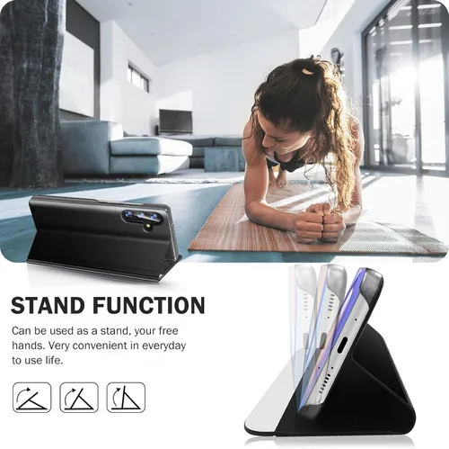 Miniatura 3 de Funda de teléfono para Samsung Galaxy A54 5G, Smart Clear View Window Luxury Slim para Galaxy A54 con soporte, funda protectora de cuero duro