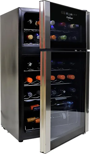 Miniatura 12 de Koolatron Urban Series - Enfriador de vino de doble zona, 18 botellas, refrigerador de vino termoeléctrico, refrigerador de vino independiente