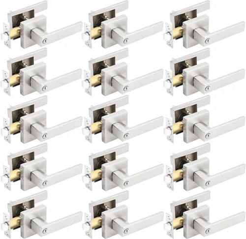 Miniatura 39 de Gobrico 1 paquete de manijas cuadradas de privacidad para puerta en acabado negro mate, manijas interiores sin llave, reversibles para puertas