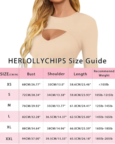 Miniatura 5 de HERLOLLYCHIPS Camiseta de manga larga para mujer, con corte frontal, acanalada, sexy, casual, elegante, para otoño