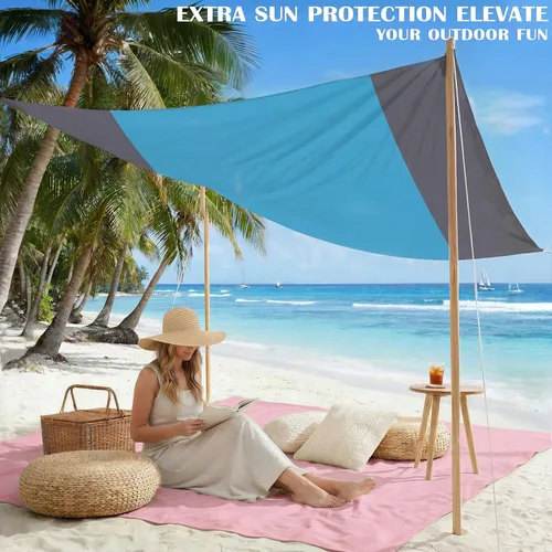 Miniatura 3 de Famstar Beach Blanket Oversized Extra Large 78"X81"/10'X9',Waterproof Sandproof Beach Blanket 2-8 Adults Lightweight Durable for Travel Camping