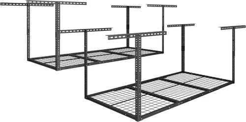 Miniatura 29 de Fleximounts - Estante de almacenamiento de garaje ajustable de 4 x 8 pulgadas, para techo, para garaje, resistente, 96 pulgadas de largo x 48 Blanco