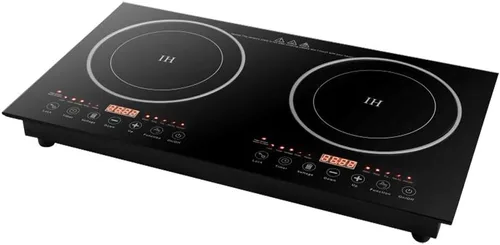 Cocina de inducción digital, estufa eléctrica de doble quemador de 2400 W 110 V, quemador de encimera con patas, cocina de inducción Vitro cerámica