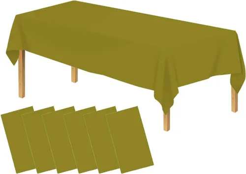 Miniatura 37 de Mantel de plástico verde frutal (paquete de 2), 54 x 108 pulgadas, cubierta de mesa para mesa rectangular, manteles desechables verde manzana