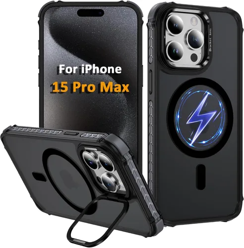 Miniatura 47 de i Phone 13 - Funda para iPhone 14, compatible con carga inalámbrica MagSafe, resistente, a prueba de golpes, soporte ajustable, color rojo mate