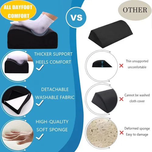 Miniatura 6 de Reposapiés para debajo del escritorio en el trabajo, reposapiés ergonómico debajo del escritorio con funda lavable, taburete de espuma viscoelástica