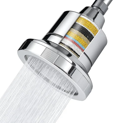 Voolan Cabezal de ducha filtrado, filtro de ducha de lluvia de lujo de 20 etapas para agua dura para eliminar el cloro y sustancias nocivas, cabezal