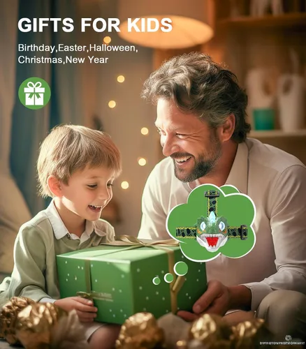 Miniatura 7 de Linterna de Cabeza para Niños - Linterna LED de Dinosaurio con Banda Ajustable para Niños y Niñas, 3 Modos de Iluminación - Perfecta para Acampar