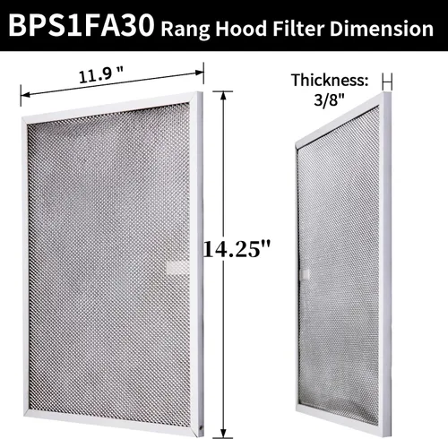 Miniatura 2 de BPS1FA30 Filtro de campana extractora de 11-3/4 x 14-1/4 x 3/8 pulgadas para Broan Nutone QS1 WS1 de 30 pulgadas, filtro de grasa Allure, reemplaza