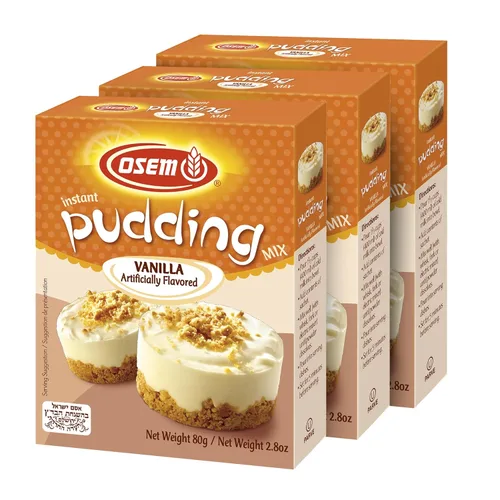 Osem Sabor a vainilla con pudín instantáneo, solo 80 calorías por porción, postre rápido y fácil o aperitivo ligero, 2.8 onzas (paquete de 3)