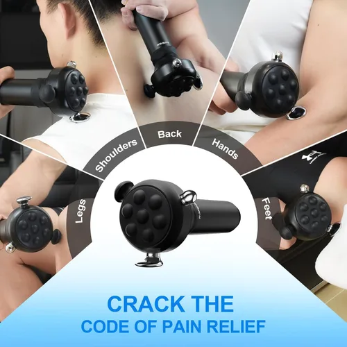 Miniatura 6 de Pistola de masaje Pro Max de terapia de vibración, masajeador muscular de tejido profundo de mano de 6500 RPM, masaje de liberación de fascia