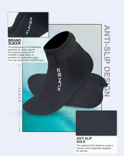 Miniatura 3 de XUKER Calcetines de neopreno, 0.118 in Playa Voleibol Arena Fútbol Agua Traje Calcetines para Buceo Snorkeling Kayak Remo