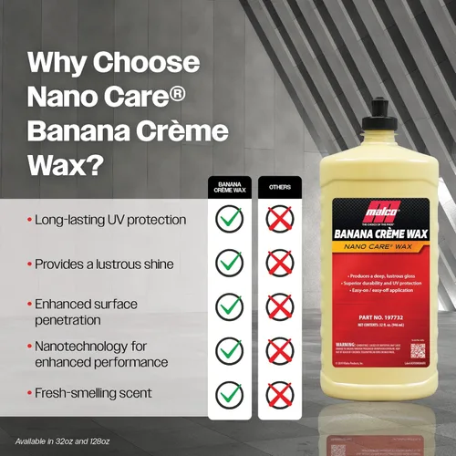 Miniatura 4 de Malco Nano Care Banana Creme Wax - Brillo Profundo Brillante y Protección UV de Larga Duración / Para Acabados Automotrices, Marinos e Industriales