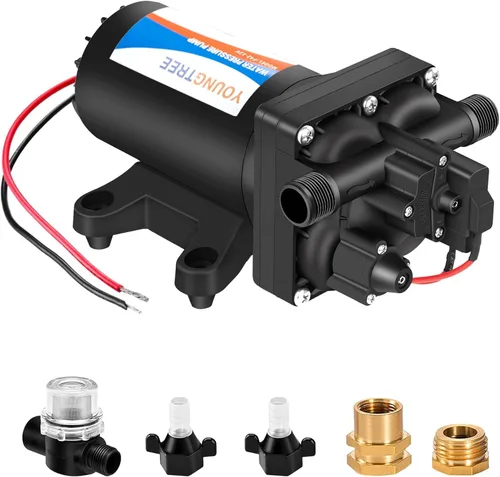 Miniatura 10 de YOUNGTREE Bomba de diafragma de agua de 12 V CC, 3.5 GPM, 45 PSI, bomba de presión de agua dulce autocebante de 12 voltios con interruptor