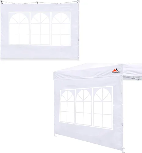Miniatura 17 de Scocanopy Pared lateral con ventana para estructura de toldo de 10 x 10 pies, 2 paquetes solo de pared solar, beige Turquesa
