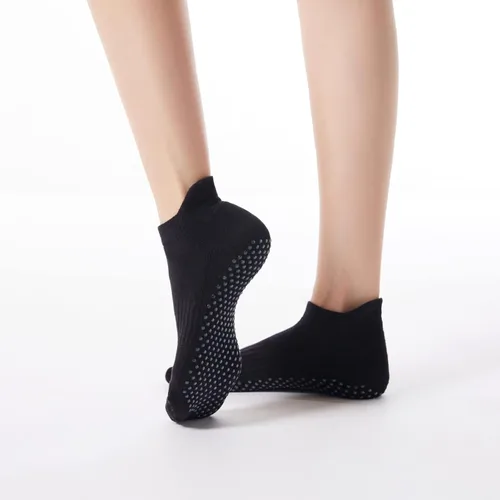 Miniatura 17 de Calcetines de yoga con dedos de pilates con empuñaduras para mujer, antideslizantes, acolchados, florales, calcetines tobilleros para baile de ballet