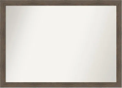 Miniatura 44 de Amanti Art Espejo de pared personalizado no biselado (24 x 27 pulgadas), marco estrecho de nogal chipre - varios tamaños personalizados - Espejo