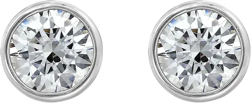 Miniatura 6 de Tienda Collection Platinum or Gold Plated Sterling Silver Bezel Set Stud Earrings made with Infinite Elements Zirconia