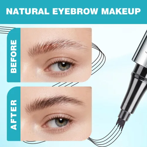 Miniatura 2 de Lápiz de cejas con microcuchilla de 4 puntas para maquillaje natural de cejas, bolígrafo de microblading impermeable y a prueba de manchas