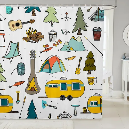 Miniatura 15 de Piscis - Cortina de baño de 72 pulgadas de ancho x 72 pulgadas de largo, 12 patrones de constelación para niños, niñas, niños, niñas, juego
