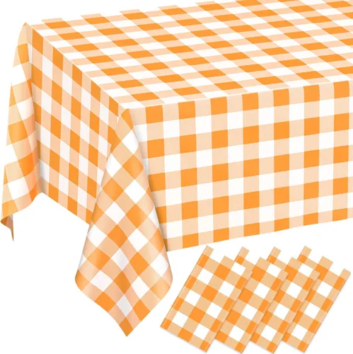 Miniatura 19 de 3 manteles desechables de plástico a cuadros color azul claro para fiestas, desechables, impermeable, rectangular, color azul, para campamento, Azul