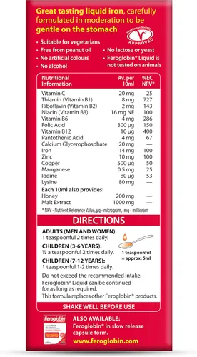 Miniatura 2 de Vitabiotics Organic Feroglobin Liquid 16.9 fl oz