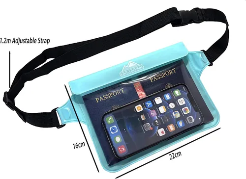 Miniatura 2 de DRLOKPAK Riñonera impermeable con soporte secreto, mantiene tu teléfono, cartera Kindle, reloj y objetos de valor secos, perfecta para surf, canoa