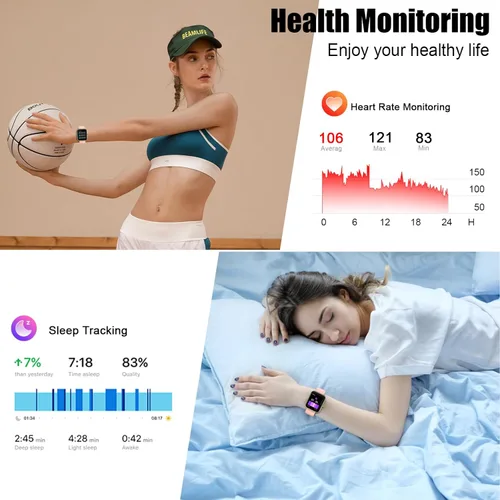 Miniatura 4 de Reloj inteligente para hombres y mujeres, versión 2026 (respuesta/hacer llamadas) 1.96 pulgadas, HD, reloj para correr, IP68 impermeable, podómetro