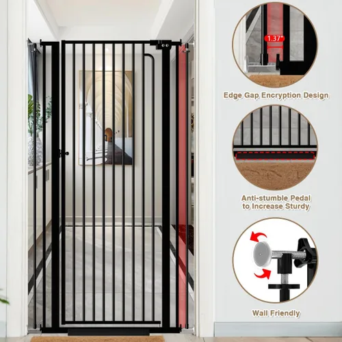 Miniatura 3 de Puerta para mascotas extra alta de 57" para gatos y perros-52.8"-57.4" Puerta para gatos extra ancha para marcos de puertas y escaleras-Espaciado