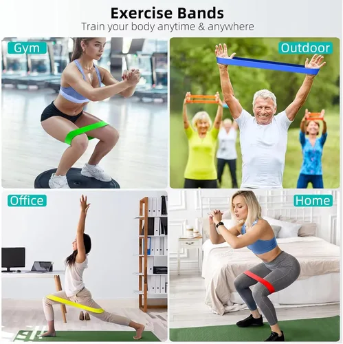 Miniatura 5 de Bandas de ejercicio de resistencia, bandas de resistencia para fitness en casa, estiramiento, entrenamiento de fuerza, terapia física, bandas