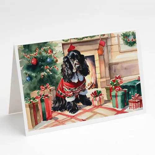Miniatura 42 de Caroline's Treasures DAC2753GCA7P Paquete de 8 tarjetas de felicitación navideña acogedora de Husky siberiano Tarjetas en blanco con sobres