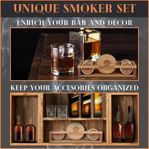 Miniatura 2 de Kit de ahumador de cóctel Kit de ahumador de whisky Kit de ahumador de bourbon Kit de ahumador antiguo para hombres con soporte, antorcha