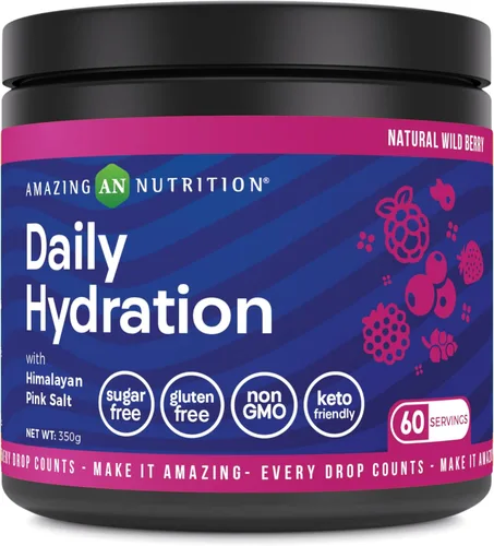 Miniatura 9 de Amazing Nutrition Hidratación diaria, polvo de electrolitos, 30 porciones, empaquetado con minerales esenciales, sin azúcar, apto para dieta