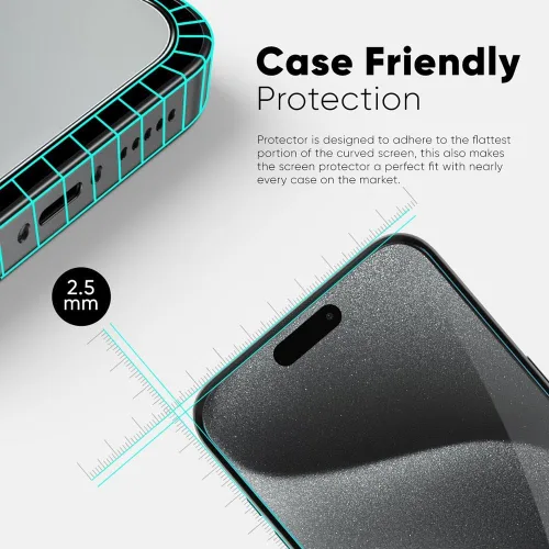Miniatura 2 de FLOLAB NanoArmour ONETIME - Funda compatible con iPhone 15 Plus / 14 Pro Max, protector de pantalla de vidrio templado ultra transparente de grado